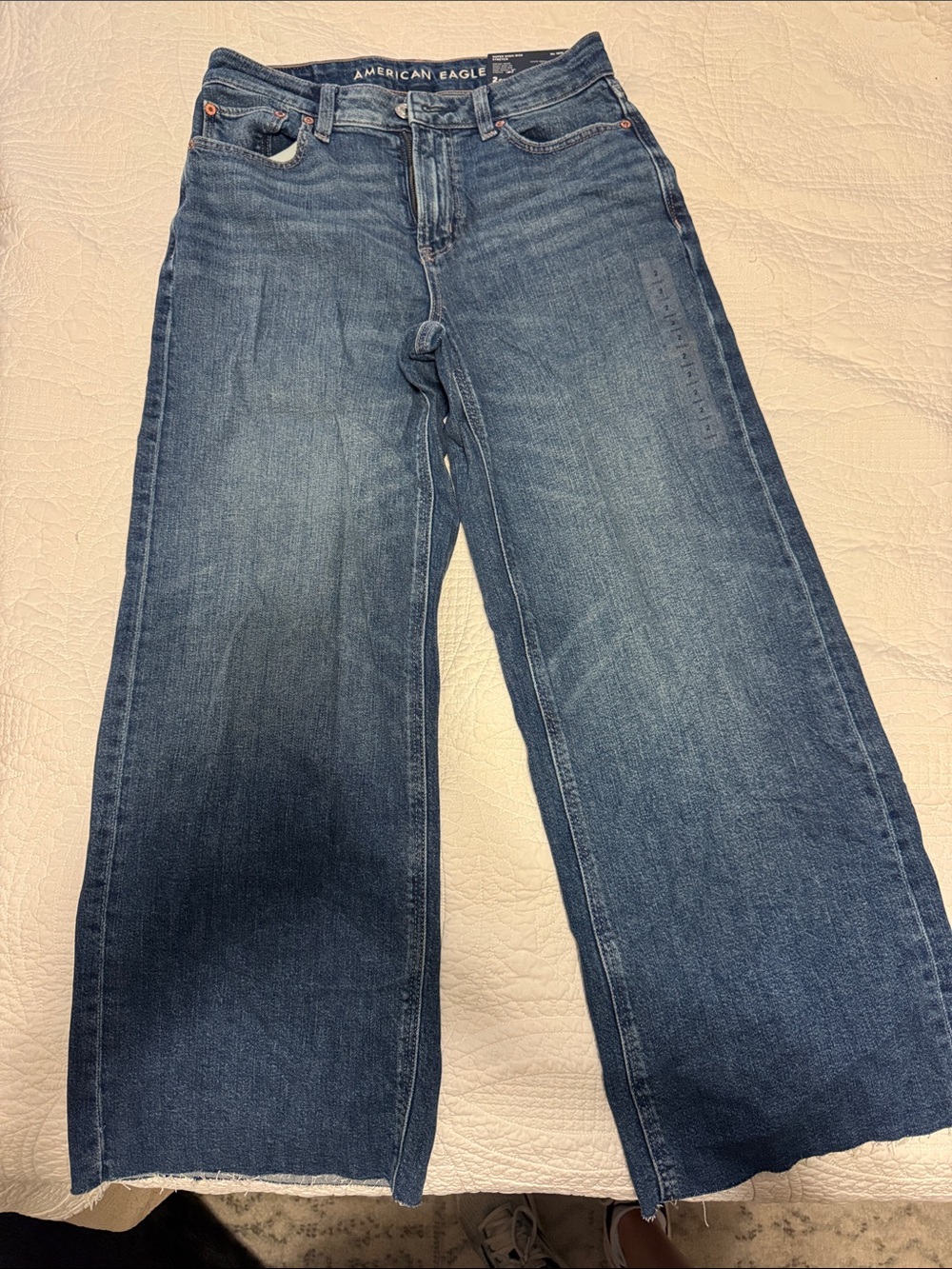 American Eagle Outfitters Dark Blue Wide-Leg Jeans